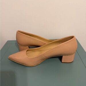 Coach Tan Block Heel Pumps